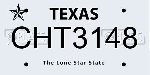 CHT3148 Texas License Plate