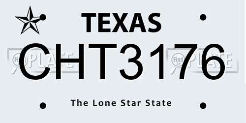 CHT3176 Texas License Plate