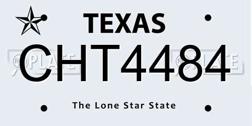 CHT4484 Texas License Plate