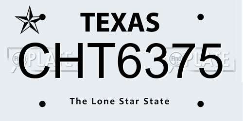 CHT6375 Texas License Plate
