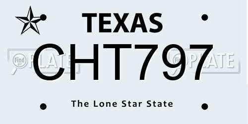 CHT797 Texas License Plate