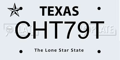 CHT79T Texas License Plate