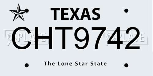 CHT9742 Texas License Plate