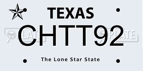 CHTT92 Texas License Plate