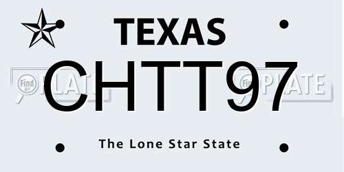 CHTT97 Texas License Plate