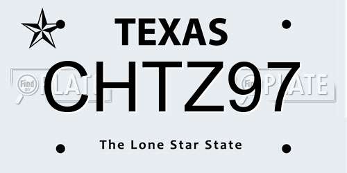 CHTZ97 Texas License Plate