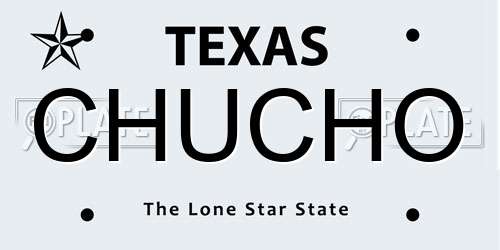 CHUCHO Texas License Plate