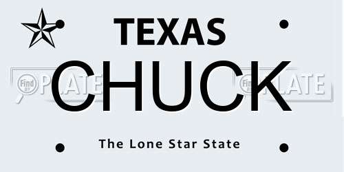 CHUCK Texas License Plate