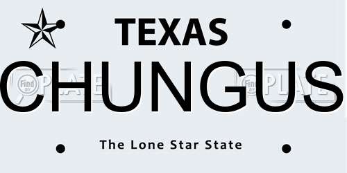 CHUNGUS Texas License Plate