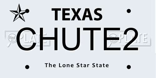 CHUTE2 Texas License Plate