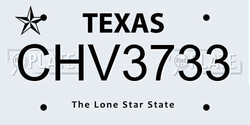 CHV3733 Texas License Plate