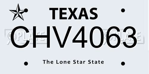CHV4063 Texas License Plate