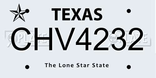 CHV4232 Texas License Plate