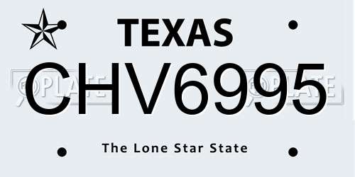 CHV6995 Texas License Plate