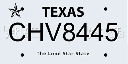 CHV8445 Texas License Plate