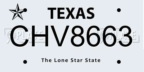 CHV8663 Texas License Plate