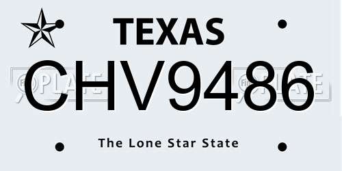CHV9486 Texas License Plate