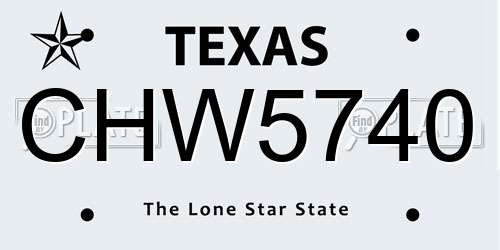 CHW5740 Texas License Plate