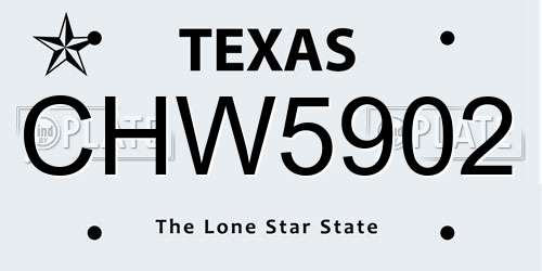 CHW5902 Texas License Plate