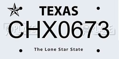 CHX0673 Texas License Plate