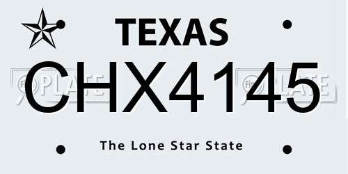 CHX4145 Texas License Plate