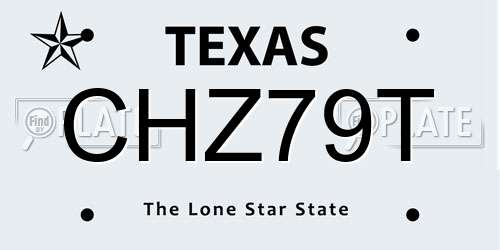 CHZ79T Texas License Plate