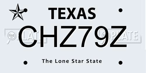 CHZ79Z Texas License Plate