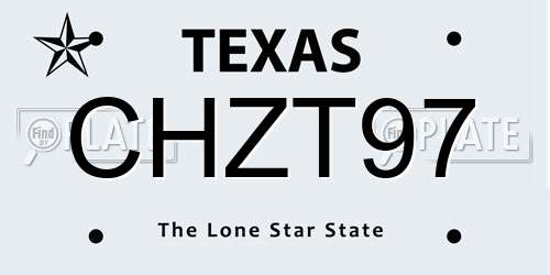 CHZT97 Texas License Plate