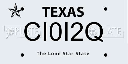 CI0I2Q Texas License Plate