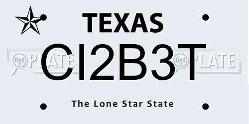 CI2B3T Texas License Plate