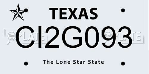 CI2G093 Texas License Plate