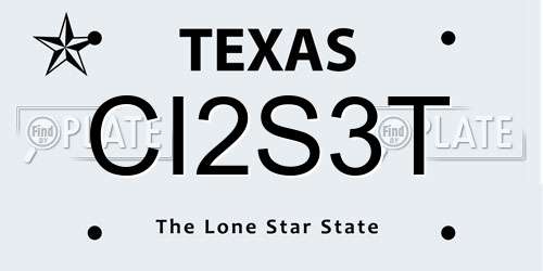 CI2S3T Texas License Plate