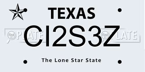CI2S3Z Texas License Plate
