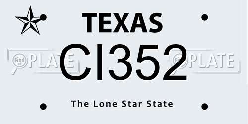 CI352 Texas License Plate