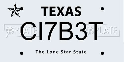 CI7B3T Texas License Plate