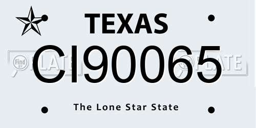 CI90065 Texas License Plate