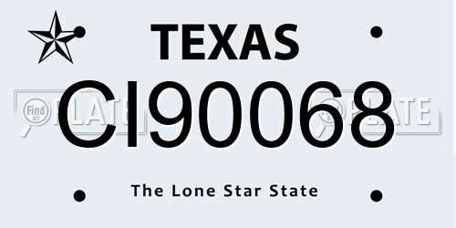 CI90068 Texas License Plate