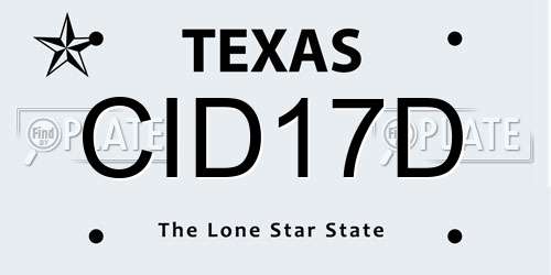 CID17D Texas License Plate