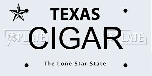 CIGAR Texas License Plate