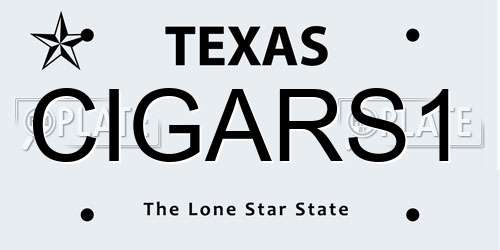 CIGARS1 Texas License Plate