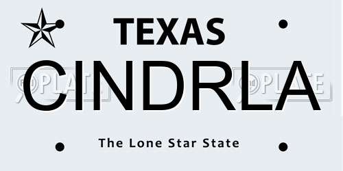 CINDRLA Texas License Plate