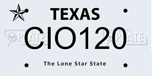 CIO120 Texas License Plate