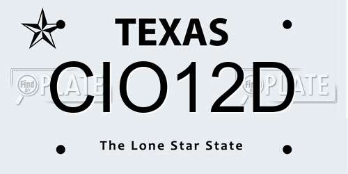 CIO12D Texas License Plate
