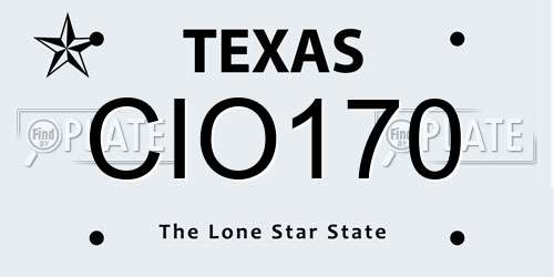 CIO170 Texas License Plate