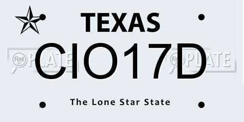 CIO17D Texas License Plate