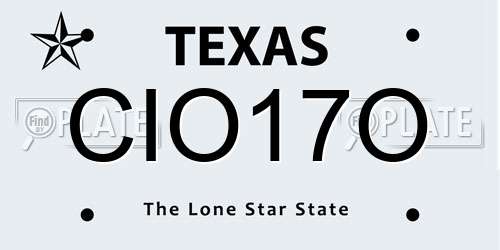 CIO17O Texas License Plate