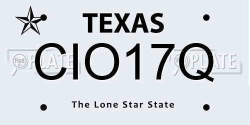CIO17Q Texas License Plate