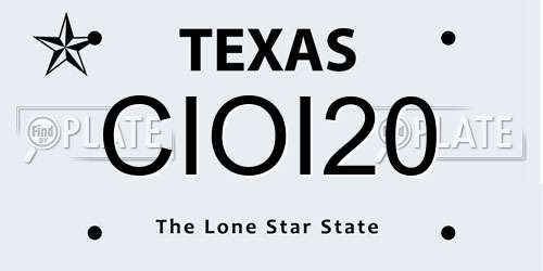 CIOI20 Texas License Plate