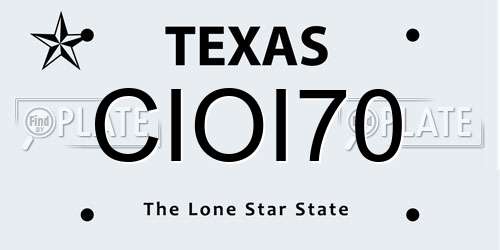 CIOI70 Texas License Plate