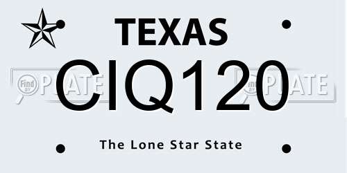 CIQ120 Texas License Plate
